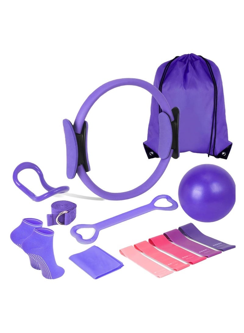 general Yoga Pilates Circle 13 Piece Fitness Set Home Workout Newbie Yoga Equipment Accessories - Image 1