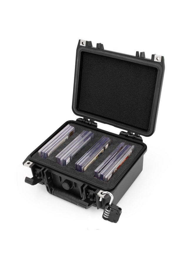 CASEMATIX CASEMATIX Graded Card Storage Box Compatible with 22 BGS 35 FGS 29 PSA Graded Sports Cards or 100+ Sleeve Top Loaders, Waterproof Graded Card Case with Customizable Foam and Padlock  - Image 1