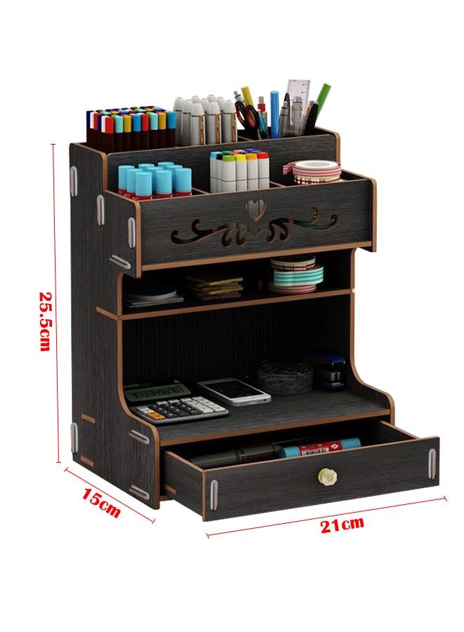 ZCM-HAPPY Wooden Pen Holder Storage Box  - Image 2