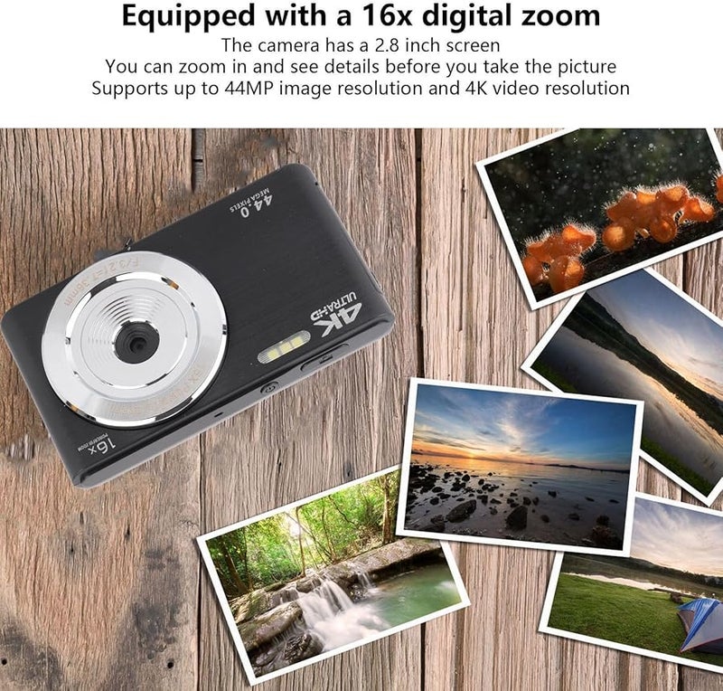 44 ميجابكسل كاميرا رقمية بدقة 4K تكبير 16X شاشة 2.8 بوصة تركيز تلقائي مضادة للصدمات مدمجة للسفر - Image 4