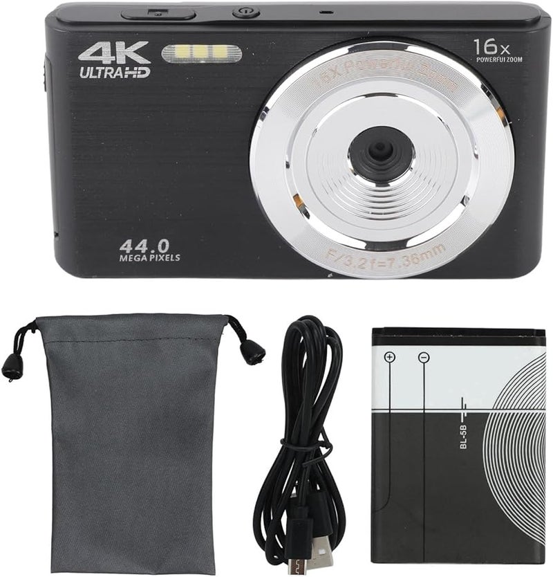 44 ميجابكسل كاميرا رقمية بدقة 4K تكبير 16X شاشة 2.8 بوصة تركيز تلقائي مضادة للصدمات مدمجة للسفر - Image 1