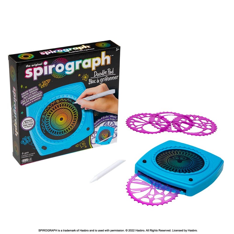 Spirograph Doodle Padâ€“ Arts and Crafts, Scratch Art, LCD Writing Tablet for Kids, Kids Toys, Art Supplies, Drawing Kit, Spiral Art, Double-Sides Stylus, Build-in Storage, Stencils Included, Ages 5+ - Image 3