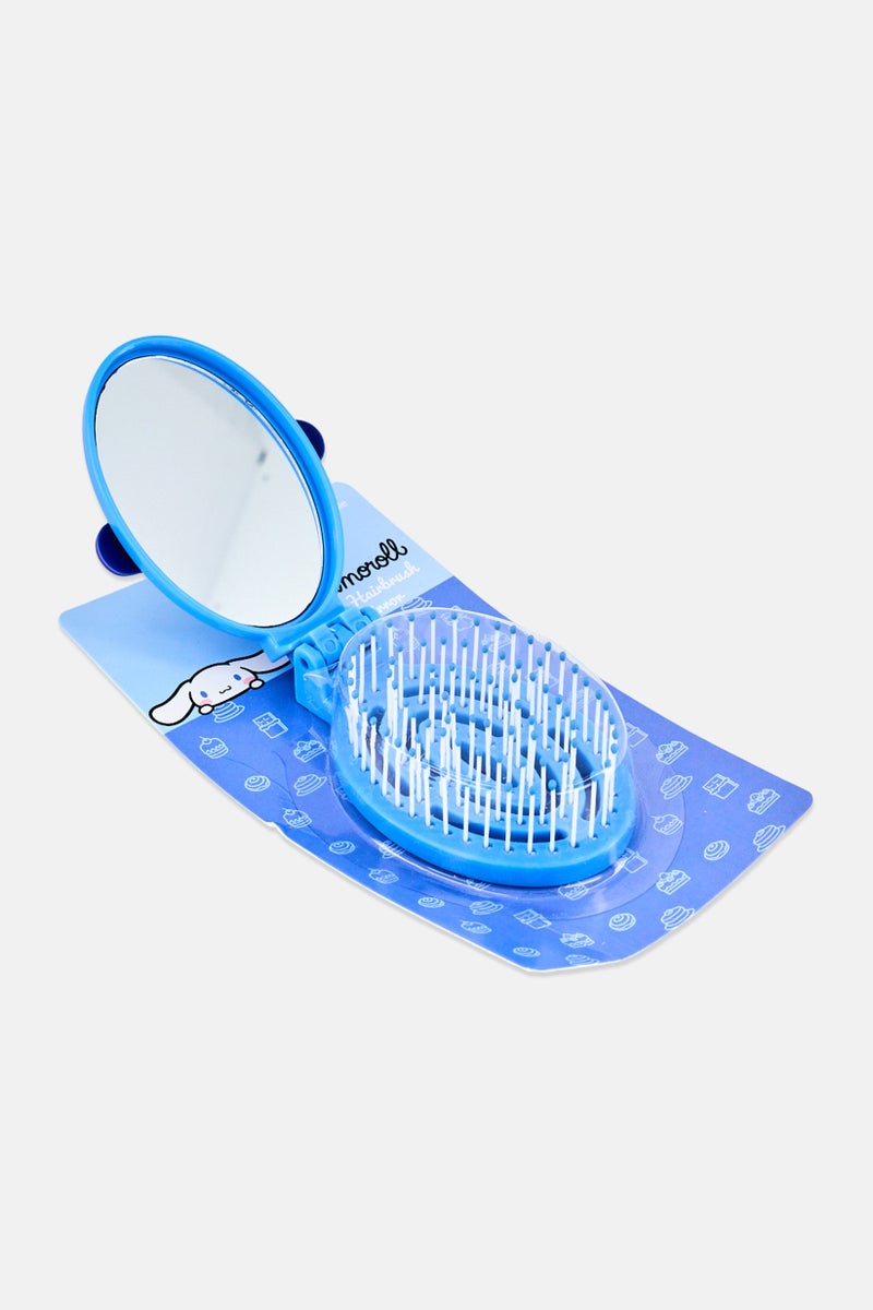 Cinnamoroll Folding Hair Brush With Mirror, Blue - Image 3
