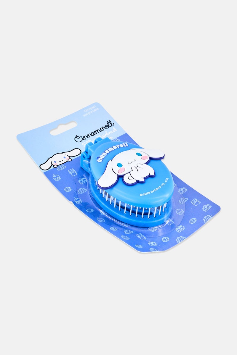 Cinnamoroll Folding Hair Brush With Mirror, Blue - Image 2