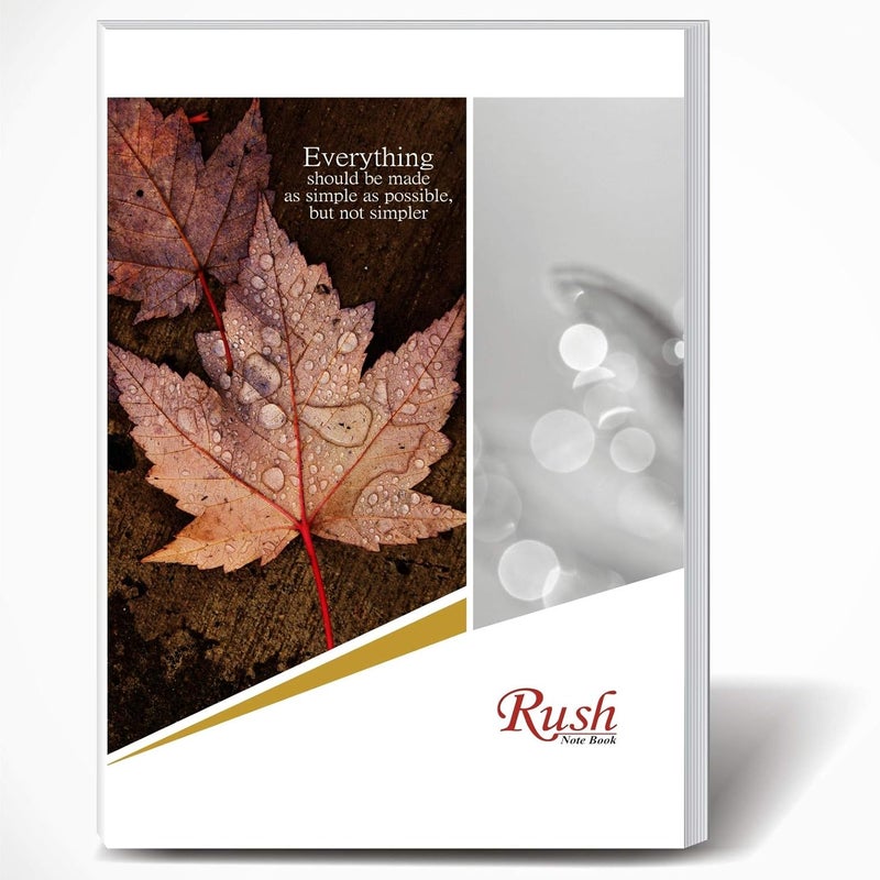 RUSH NOTE BOOKS 180 Pages A4 Notebook Register - Single Line Ruled 60 GSM 180 Pages (29 x 21 cm) Pack of 1 - Image 1