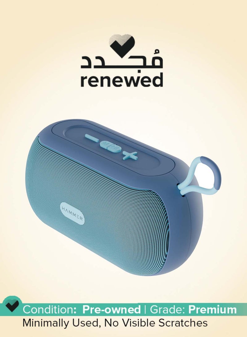 Hammer Renewed - Wave 10W Bluetooth Speaker Up to 8 Hours Playtime, TWS Function, Made in India, Built-in Mic, BTv5.4, USB Port, Type-C Interface Wireless Bluetooth Speaker with Hanging Loop (Blue) - Image 1