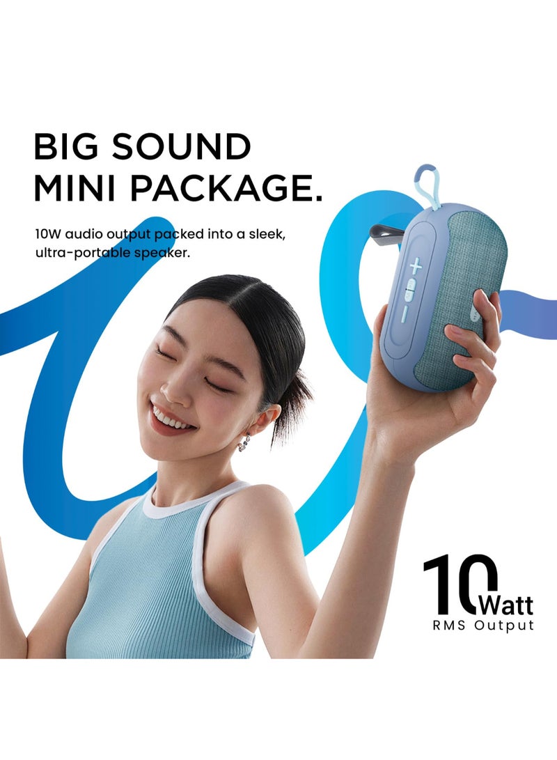 Hammer Renewed - Wave 10W Bluetooth Speaker Up to 8 Hours Playtime, TWS Function, Made in India, Built-in Mic, BTv5.4, USB Port, Type-C Interface Wireless Bluetooth Speaker with Hanging Loop (Blue) - Image 2
