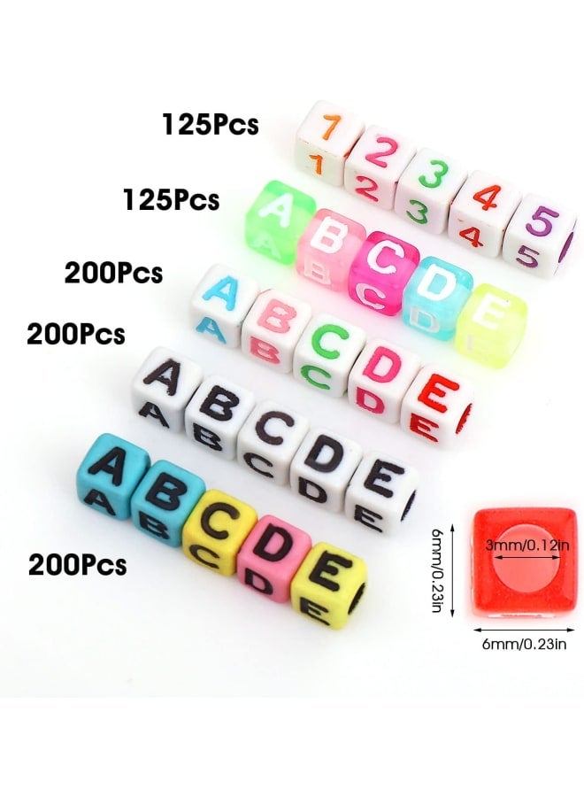 850 Pcs Acrylic Letter Beads Number Beads Square Alphabet Beads Colorful Letter Beads for Jewelry Making Key Chains Art Craft DIY Necklace Bracelet Decoration  - Image 2