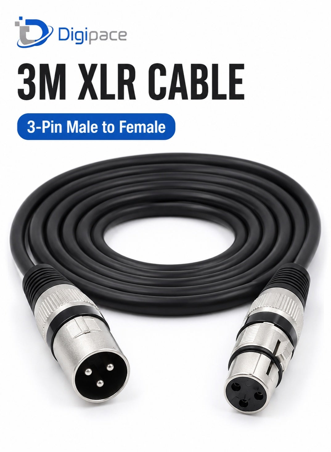 ديجيبيس Digipace 3m Xlr Male To Female Microphone Cable xlr3pin