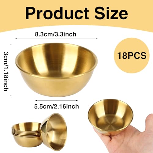 2 MULE TEAM 18 Pcs 3.23 In DIY Face Mask gold bowls for facials Stainless Steel Facial Bowls Esthetician Gold Mixing Bowls Gold Esthetician Supplies for Home Salon Cosmetic Beauty - Image 5