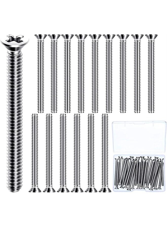 50 قطعة من مسامير تركيب الجهاز والمخرج الطويلة جدًا، 6-32 × 1-1/2 بوصة مسامير آلة برأس مسطح، مسامير من الفولاذ المقاوم للصدأ برأس جملوني كامل الخيوط، ملحقات أدوات محرك الأثاث - Image 1
