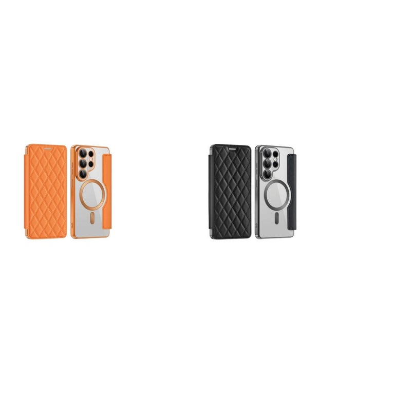 MagSafe Samsung Galaxy S26 Ultra Scratch Resistant Acrylic for Samsung S26 Ultra Samsung S26 and Full Coverage and Card Holder in Orange - Image 2