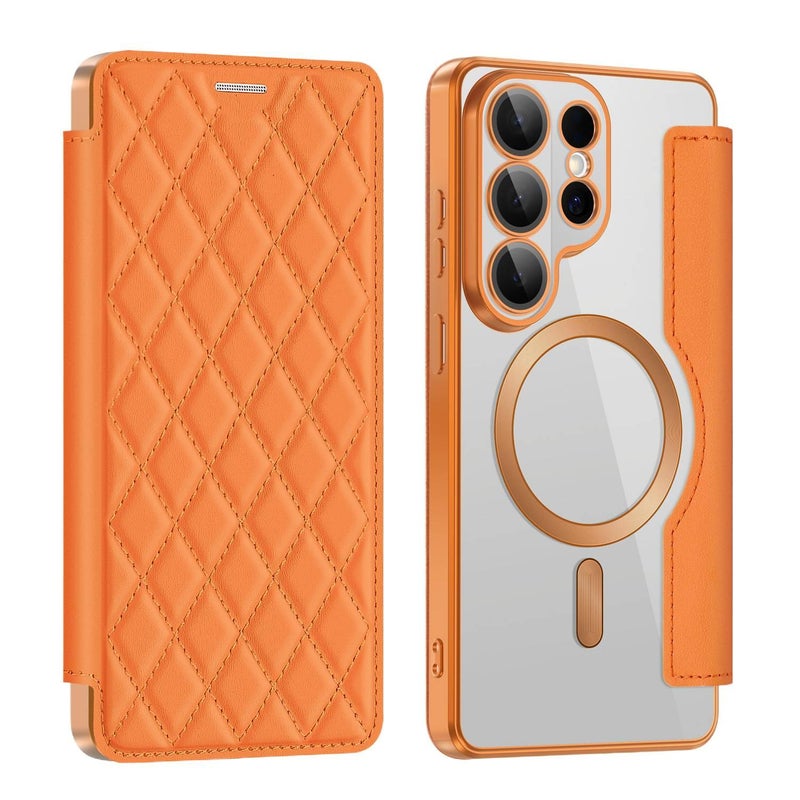 MagSafe Samsung Galaxy S26 Ultra Scratch Resistant Acrylic for Samsung S26 Ultra Samsung S26 and Full Coverage and Card Holder in Orange - Image 4