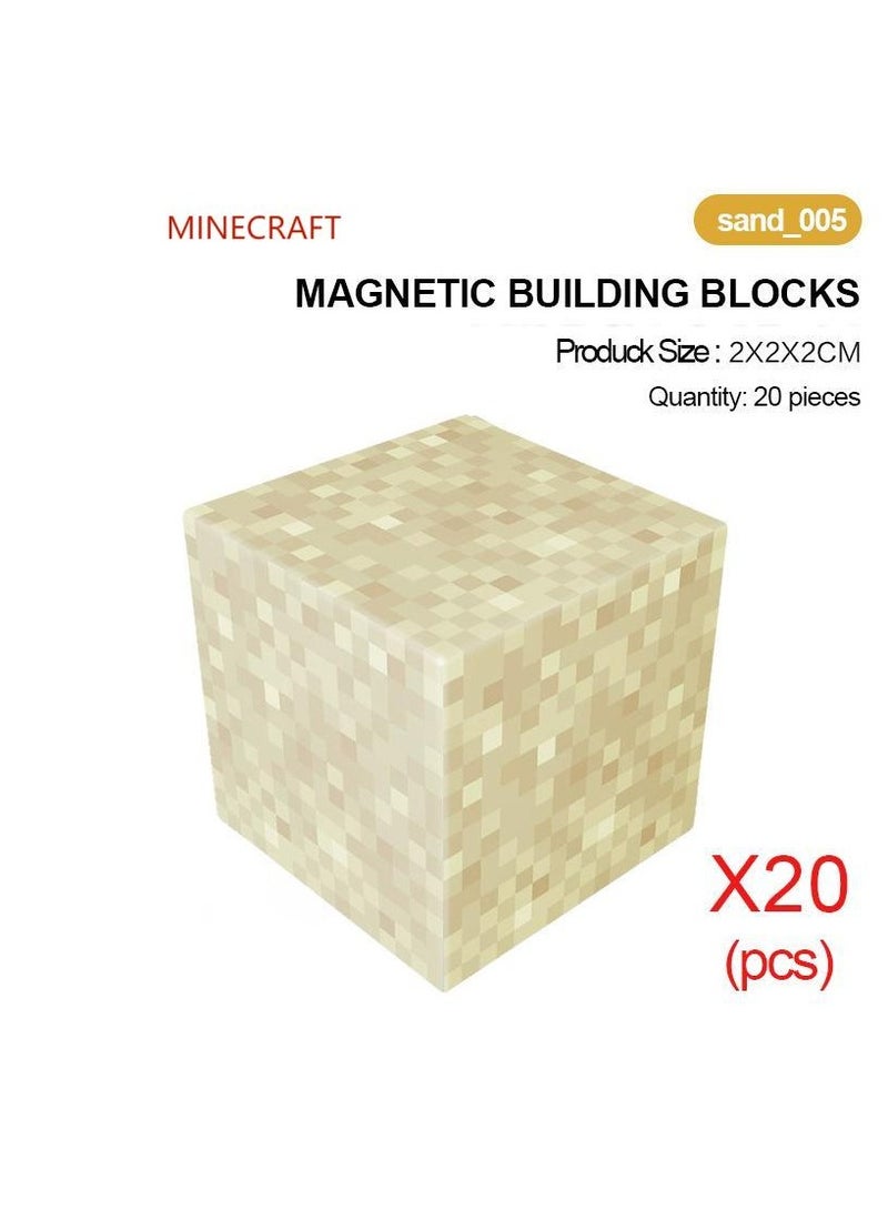 20pcs Minecraft DIY magnetic cube building blocks characters, stackable assembly toy blocks - Image 1