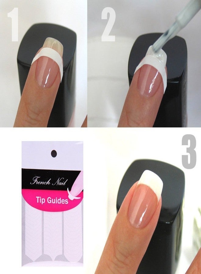 Gugzy® Beauty Nail Art Designs French, Chevron & Teardrop Nail Tip Guides Stickers (Pack of 10) (Style 1) - Image 2