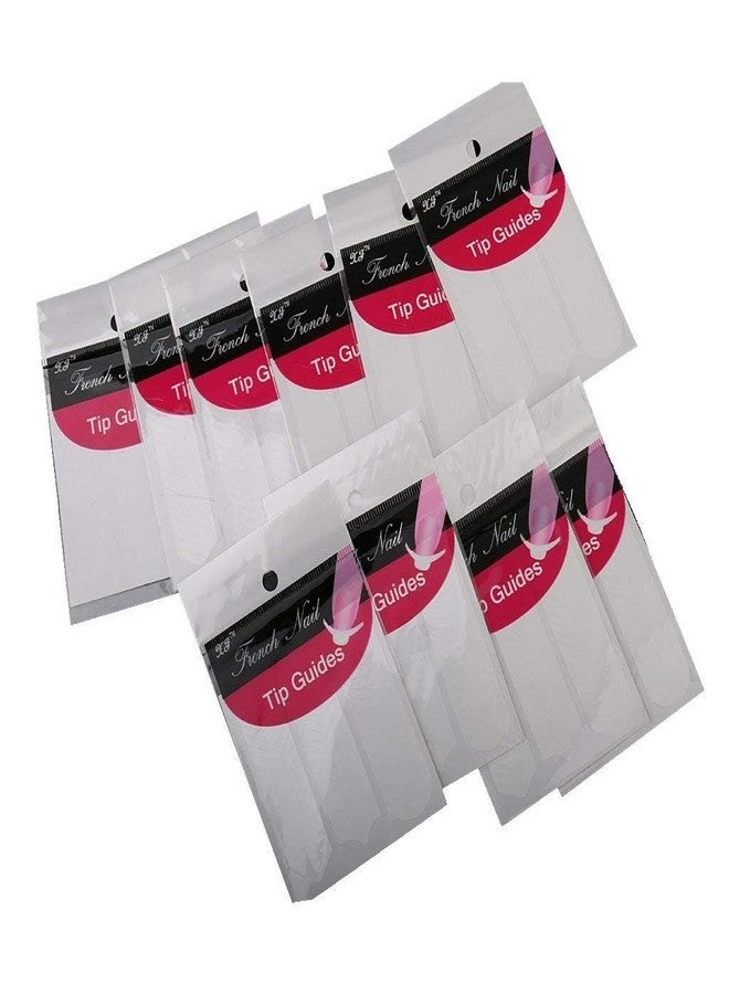 Gugzy® Beauty Nail Art Designs French, Chevron & Teardrop Nail Tip Guides Stickers (Pack of 10) (Style 1) - Image 1