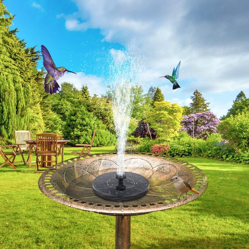 Mademax Solar Bird Bath Fountains Pump, Upgrade 1.4W Solar Fountain with 6 Nozzle, Free Standing Floating Solar Powered Water Fountain Pump for Bird Bath, Garden, Pond, Pool, Outdoor - Image 2
