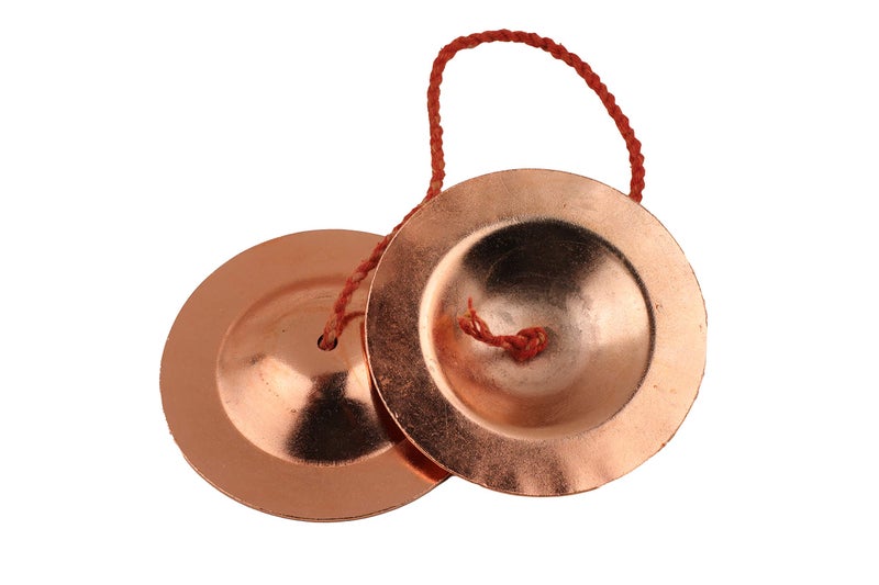 Rolimoli Pure Copper Manjira Plated Handmade Percussion Musical Instrumentfor for Bhajan Kirtan (6.5 cm) - Image 3