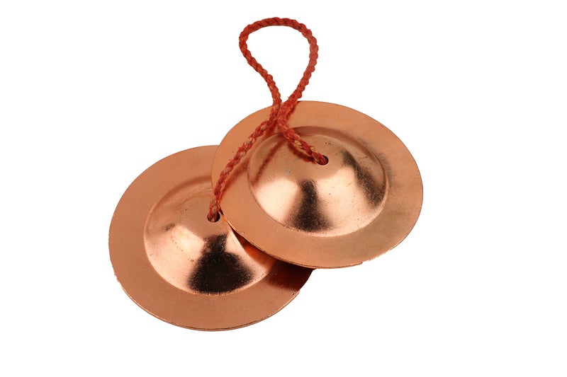 Rolimoli Pure Copper Manjira Plated Handmade Percussion Musical Instrumentfor for Bhajan Kirtan (6.5 cm) - Image 2