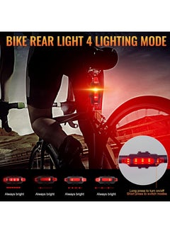 SKY-TOUCH Bike Light Set USB Rechargeable Bycicle LED Accessories Night Cycling Headlight Tail Rear Reflectors for Mountain Bike 4 Lighting Modes, Easy to Install (Blue)  - Image 4