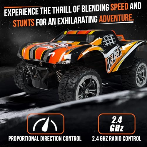 KIPA GAMING Remote Control RC Car, High Speed Off-Road Monster Truck, 1:16 Scale, Red and Black, USB Rechargeable (Rowdy Roadie - Orange) - Image 4