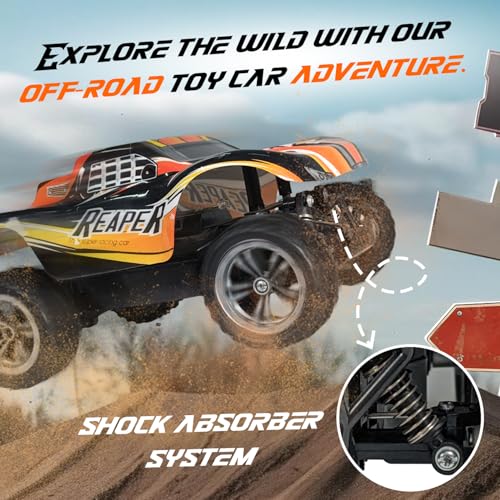 KIPA GAMING Remote Control RC Car, High Speed Off-Road Monster Truck, 1:16 Scale, Red and Black, USB Rechargeable (Rowdy Roadie - Orange) - Image 2