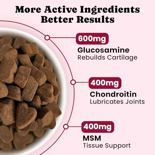 BuddyCheer Glucosamine for Dogs Hip and Joint Supplement Chews, Chondroitin Joint Supplement for Dogs, Joint Chews for Dog, Dog Supplement for Joint Pain Relief - 60-Day Satisfaction Guarantee -180 Ct - Image 3