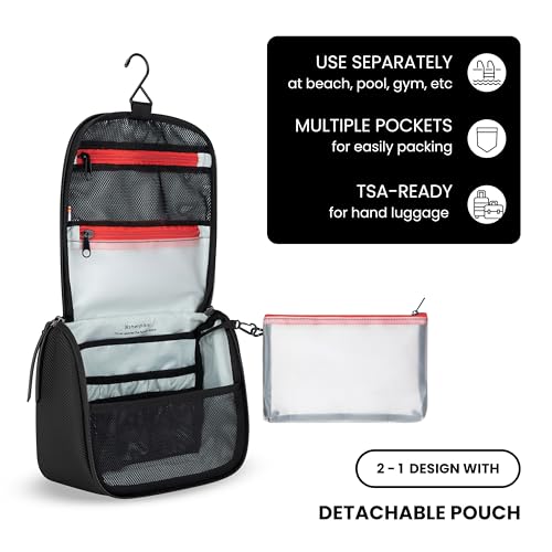 Sherpani CoPilot Travel Toiletry Bag Hanging Cosmetic Organizer Water Resistant Makeup Bag Shower Dopp Kit Essentials Toiletries for Women Travel Gift Sterling - Image 3