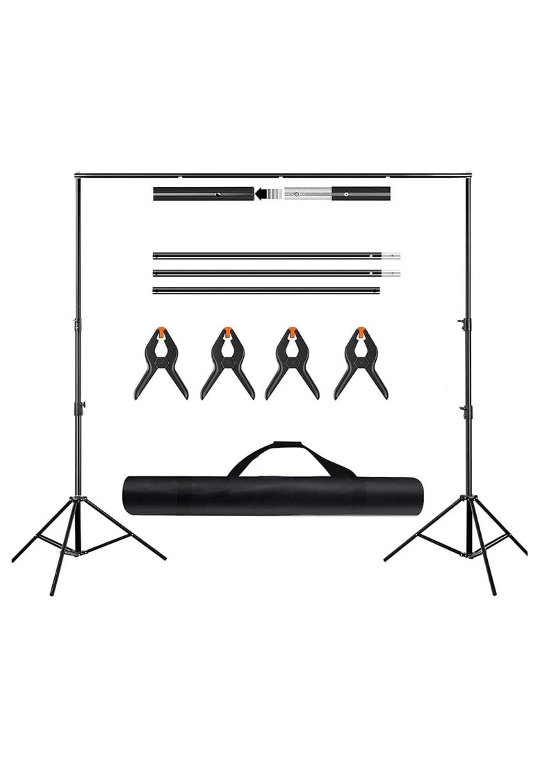 GUDOO - Photo Backdrop Stand Kit Photography Kit Adjustable Background Stand Support System for Studio Photoshoot Photography Backdrop Background Bracket Wedding Party 2 x 2 M - Image 1