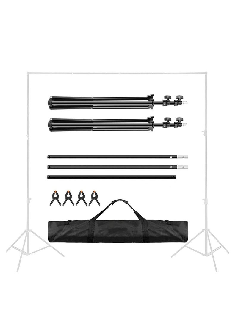GUDOO - Photo Backdrop Stand Kit Photography Kit Adjustable Background Stand Support System for Studio Photoshoot Photography Backdrop Background Bracket Wedding Party 2 x 2 M - Image 1