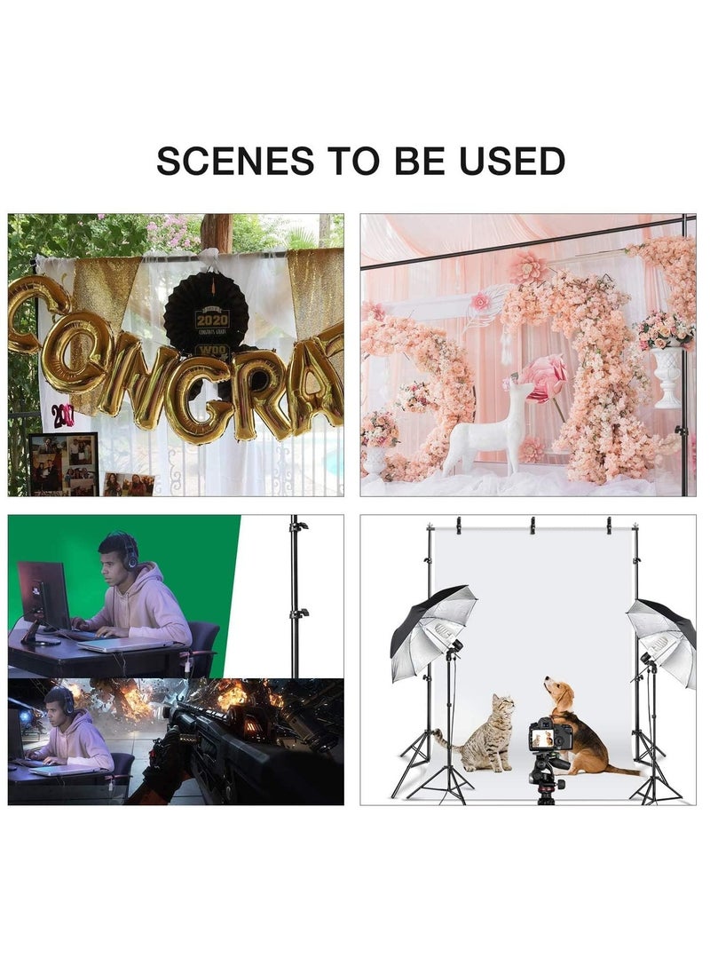 GUDOO - Photo Backdrop Stand Kit Photography Kit Adjustable Background Stand Support System for Studio Photoshoot Photography Backdrop Background Bracket Wedding Party 2 x 2 M - Image 1