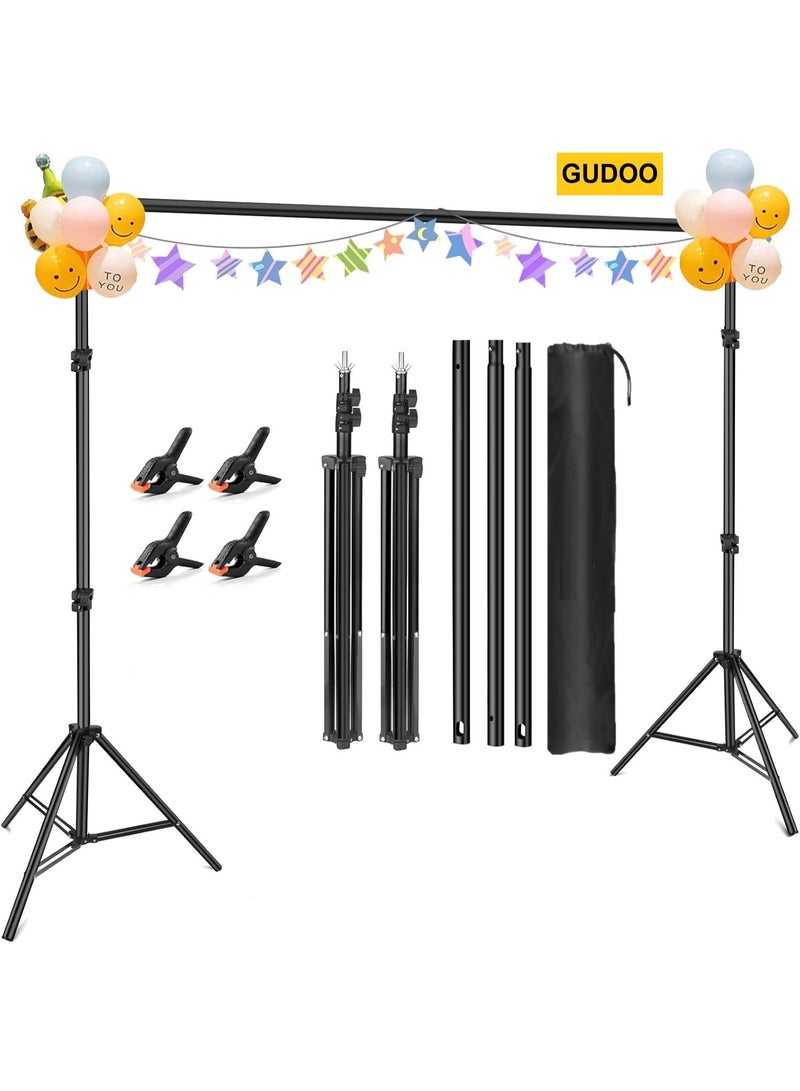 GUDOO Photo Backdrop Stand Kit Photography Kit Adjustable Background Stand Support System for Studio Photoshoot Photography Backdrop Background Bracket Wedding Party 2 x 2 M - Image 1