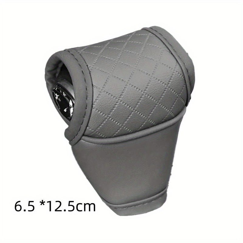 Dark Red Durable PU Leather Car Gear Shift Cover For Automobile Interior Protector - Image 2