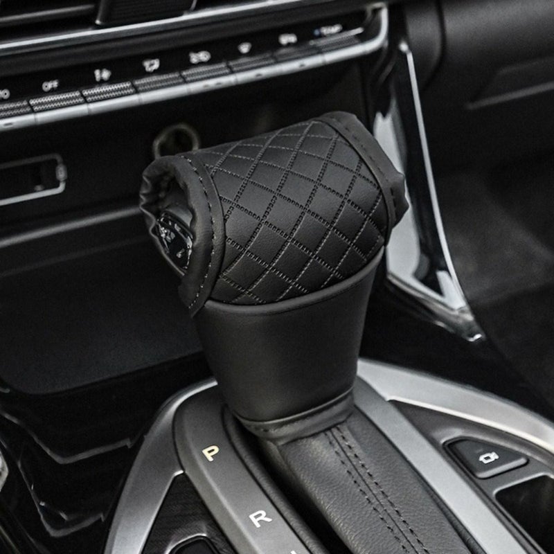 Dark Red Durable PU Leather Car Gear Shift Cover For Automobile Interior Protector - Image 5