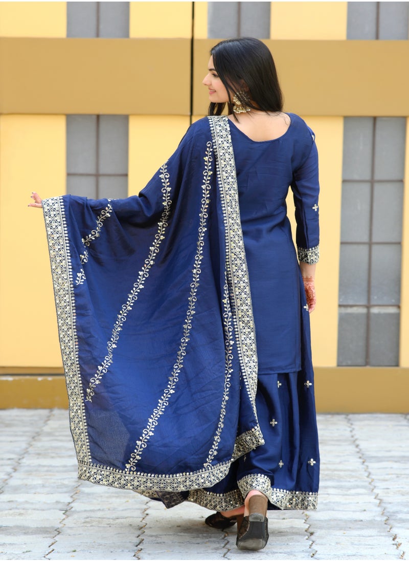 Generic Presenting new designer embroidered Chinnon suit  - Image 5