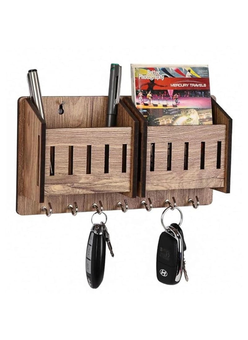 Craft Petals Craft Petals Wooden Wall Mounted Coat Rack 7 Hooks 30 cm x 12 cm  - Image 3