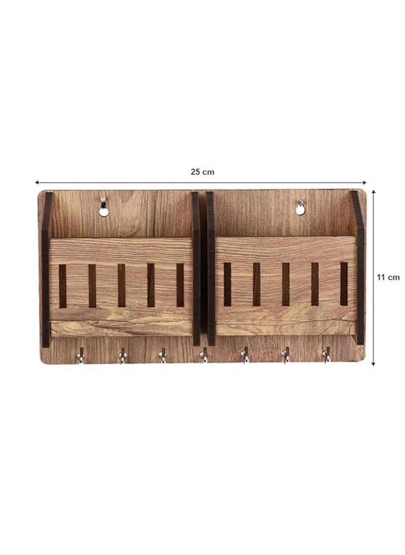 Craft Petals Craft Petals Wooden Wall Mounted Coat Rack 7 Hooks 30 cm x 12 cm  - Image 2