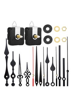 2 Pcs High Torque Long Shaft Clock Movement Mechanism with 5 Different Pairs of Hands Diy Repair Parts Replacement