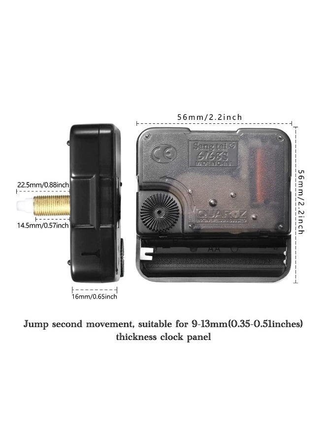 Generic - 2 Pcs High Torque Long Shaft Clock Movement Mechanism with 5 Different Pairs of Hands Diy Repair Parts Replacement - Image 1