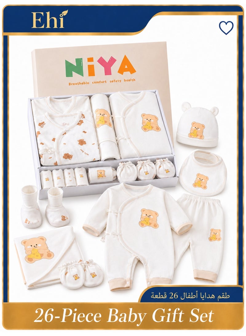 Ehi 26-Piece Baby Gift Set – Soft Cotton Newborn Clothing & Accessories for All Seasons, Comfortable & Safe, Perfect Baby Shower & Everyday Use - Image 1