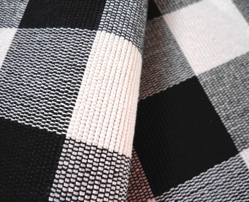 LEVINIS Buffalo Plaid Placemats Set of 4 Cotton Black  White Checkered Washable Place Mats for KitchenDinning Table Farmhouse Table Dcor - Image 5