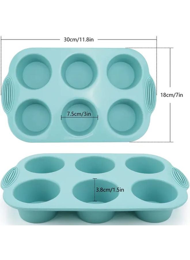 2pcs Pink Non Stick Pancake Cupcake Tray Molds Stackable Bakeware Oven Microwave Air Fryer Safe - Image 4