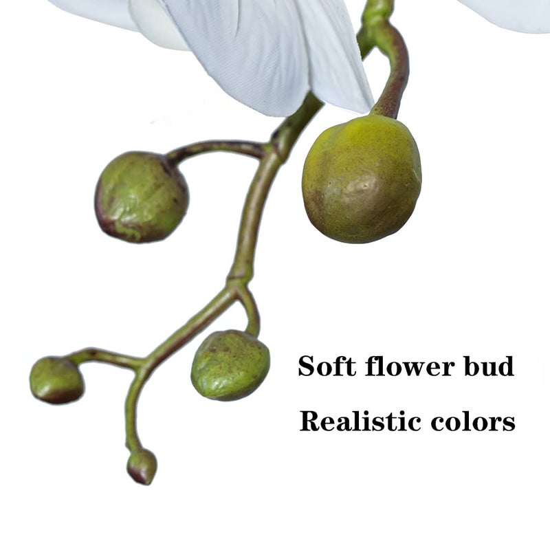 DUYONE Artificial Orchid Plant, 35 Inch 4 Pcs Phalaenopsis Flowers with Leaves, Real Touch Orchid Stems for Home Decoration - Image 5