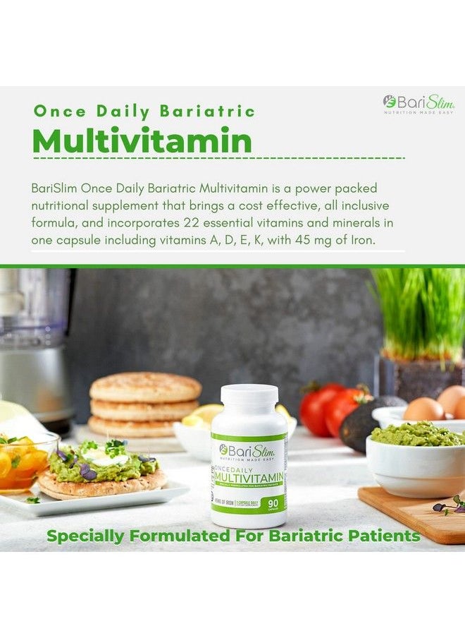 Bari Slim - Once Daily Bariatric Multivitamin Capsule 45 Mg Of Iron Bariatric Vitamin And Supplement For Post Bariatric Surgery Including Gastric Bypass And Gastric Sleeve; 90 Servings - Image 1