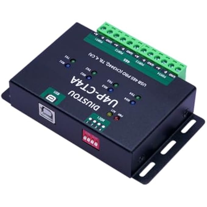 diustou USB TO 4-CHANNEL 485 SERIAL MODULE CH344Q SP3485 CHIP 480MBPS USB INTERFACE SUPPORTS 485 COMMUNICATION AT 3M BAUD RATE METAL CASE WITH ISOLATION MULTIPLE PROTECTION - Image 2