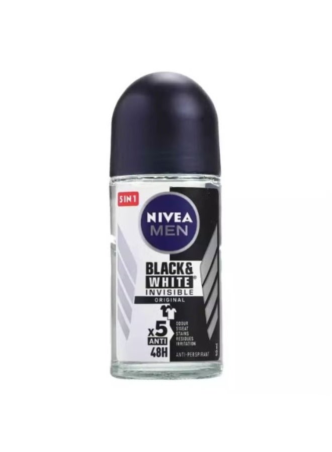 Nivea Men Black and White Invisible Original Roll On Antiperspirant for Men- 50ml