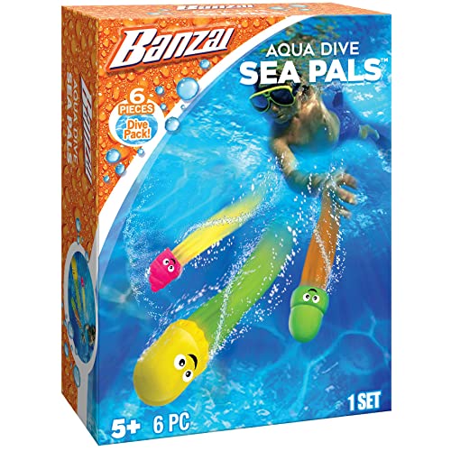 BANZAI 6 Piece Aqua Dive Sea Pals WaterPool Toy Dive Set - Image 1