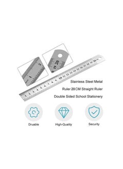 MARKQ 20 cm Metal Ruler, Double Sided Stainless Steel Scale for School, Office, Home, Architect, Engineers, Craft Supplies  - Image 3