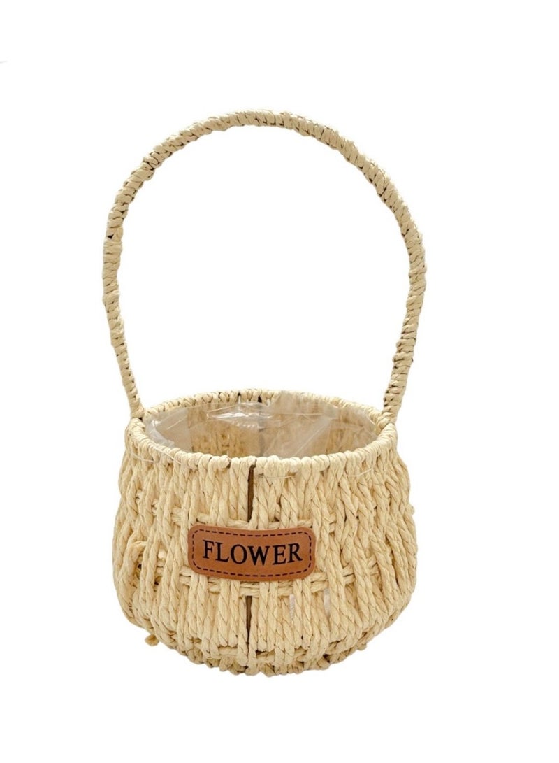 KRONFOL Flower Basket Beige 22.00x22.00x17.50cm - Image 1