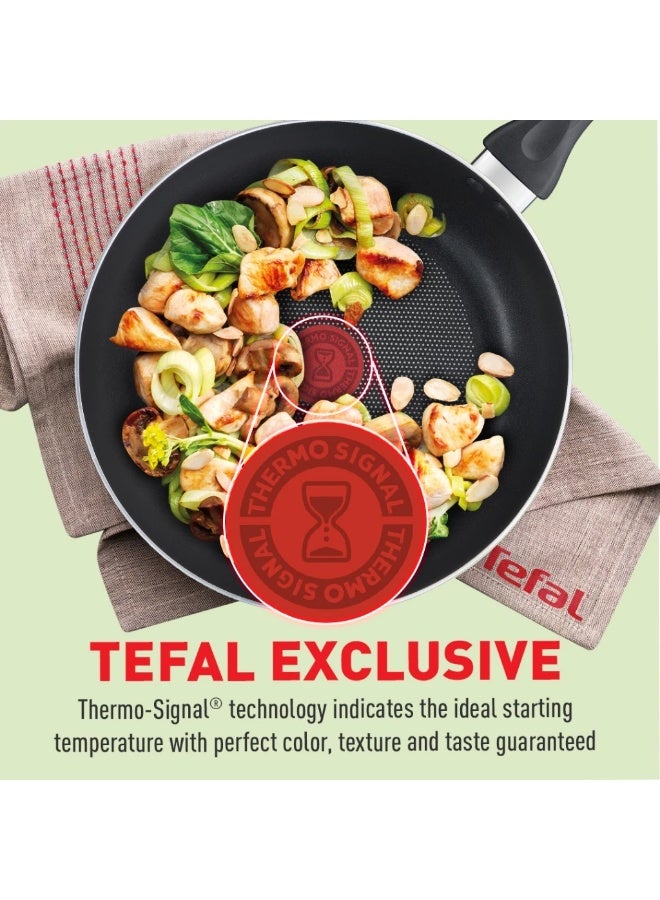 Tefal Clear Cook 3pcs set (Frypan 26cm + Wokpan 28cm + Small spatula) (Non-stick cookware set) multicolour - Image 5